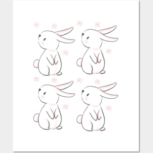 cute soft bunny design, easter, spring, pink Posters and Art